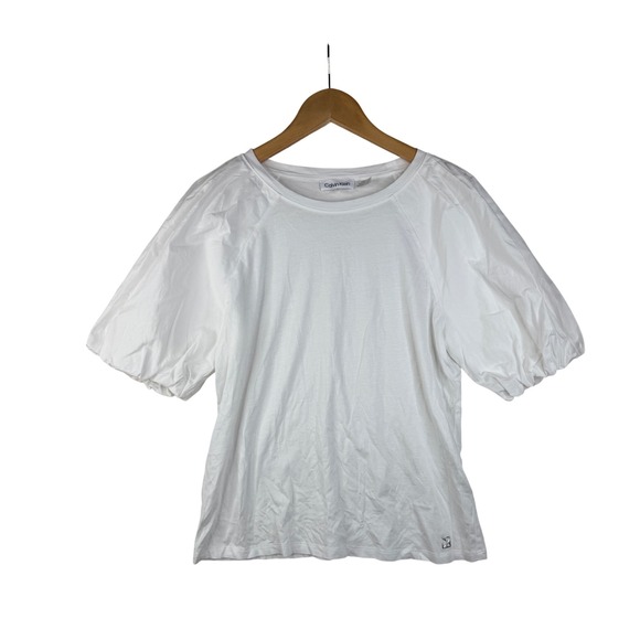 Calvin Klein Half Sleeve Blouse size Small White - Picture 1 of 8